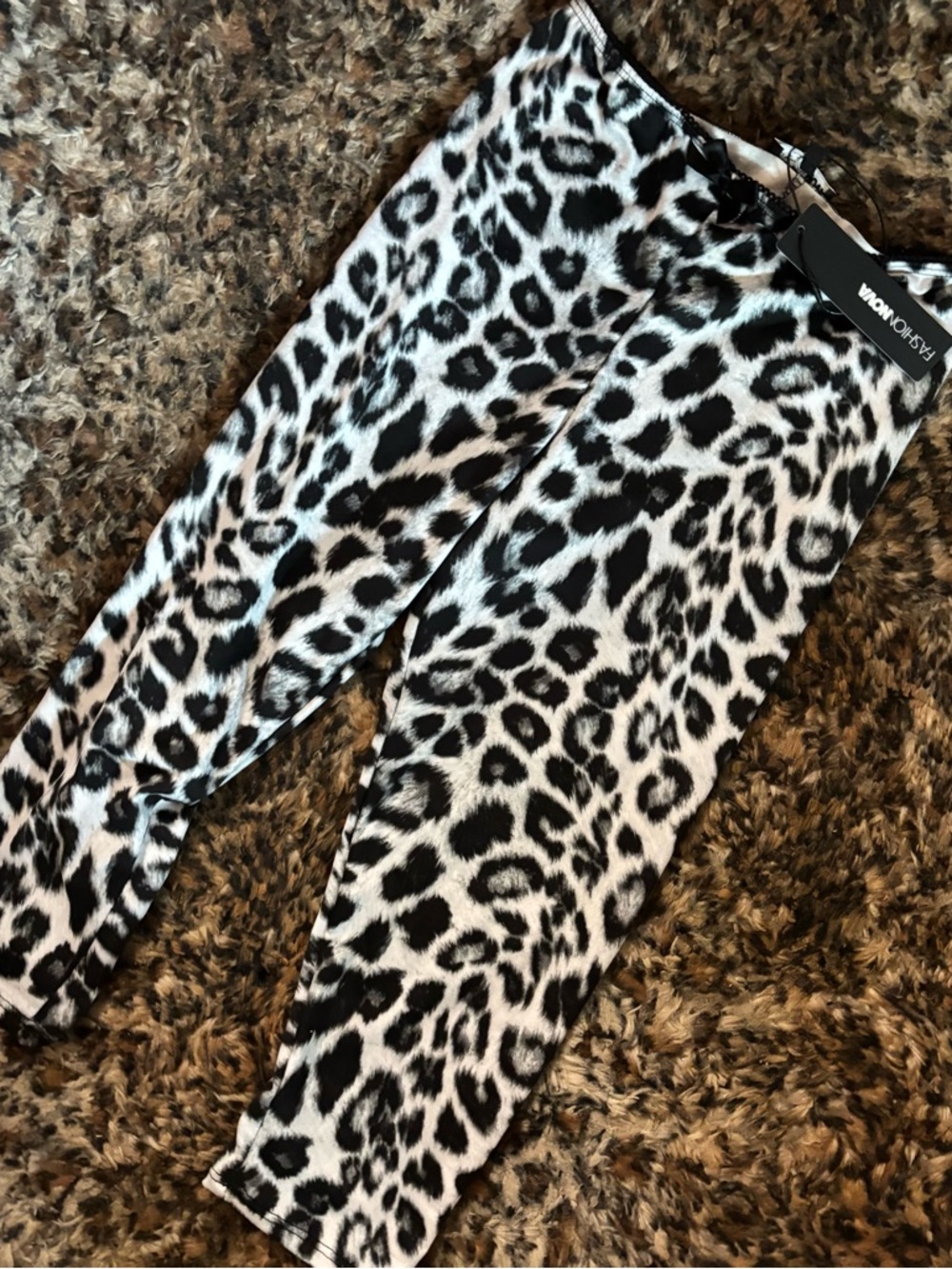 Fashion Nova Black and White Leopard Print Skirt